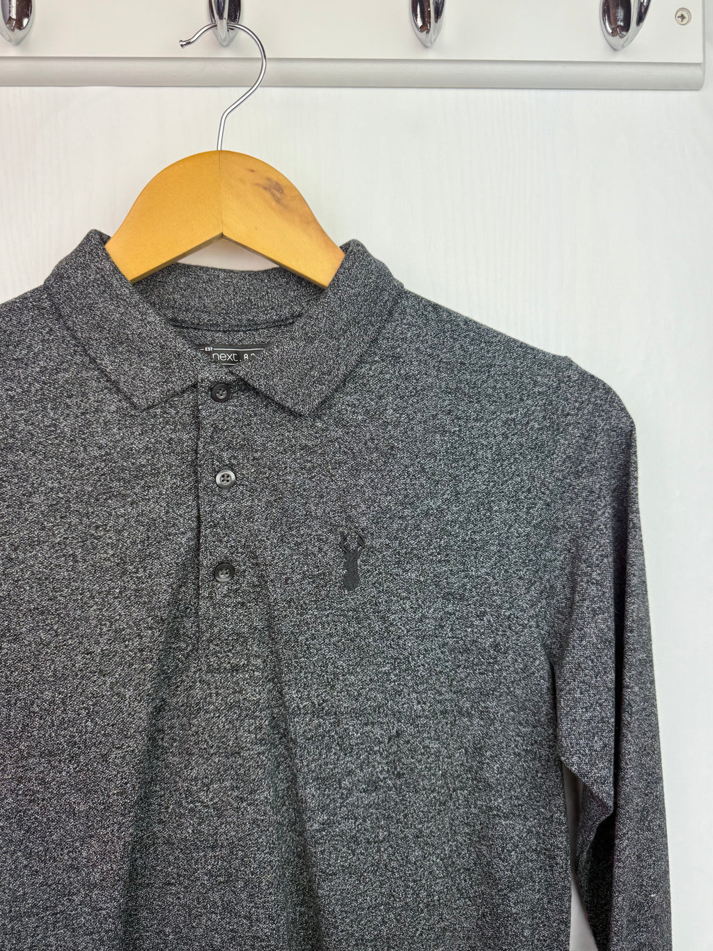 Next Grey Long Sleeve Polo Shirt - Boys 12 Years - Little Ones Preloved. Second Hand Children's & Preloved Baby, Kids, Girls & Boys Clothes. UK online