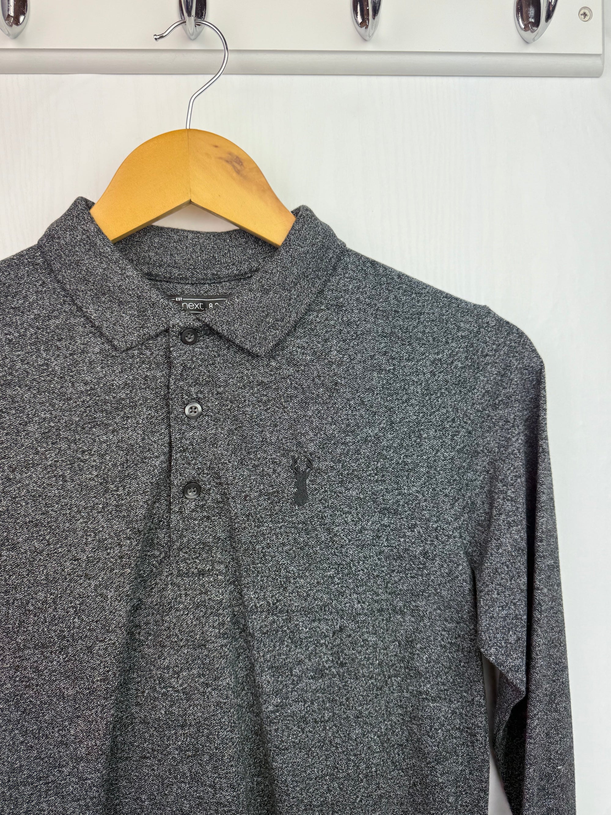 Next Grey Long Sleeve Polo Shirt - Boys 12 Years - Little Ones Preloved. Second Hand Children's & Preloved Baby, Kids, Girls & Boys Clothes. UK online