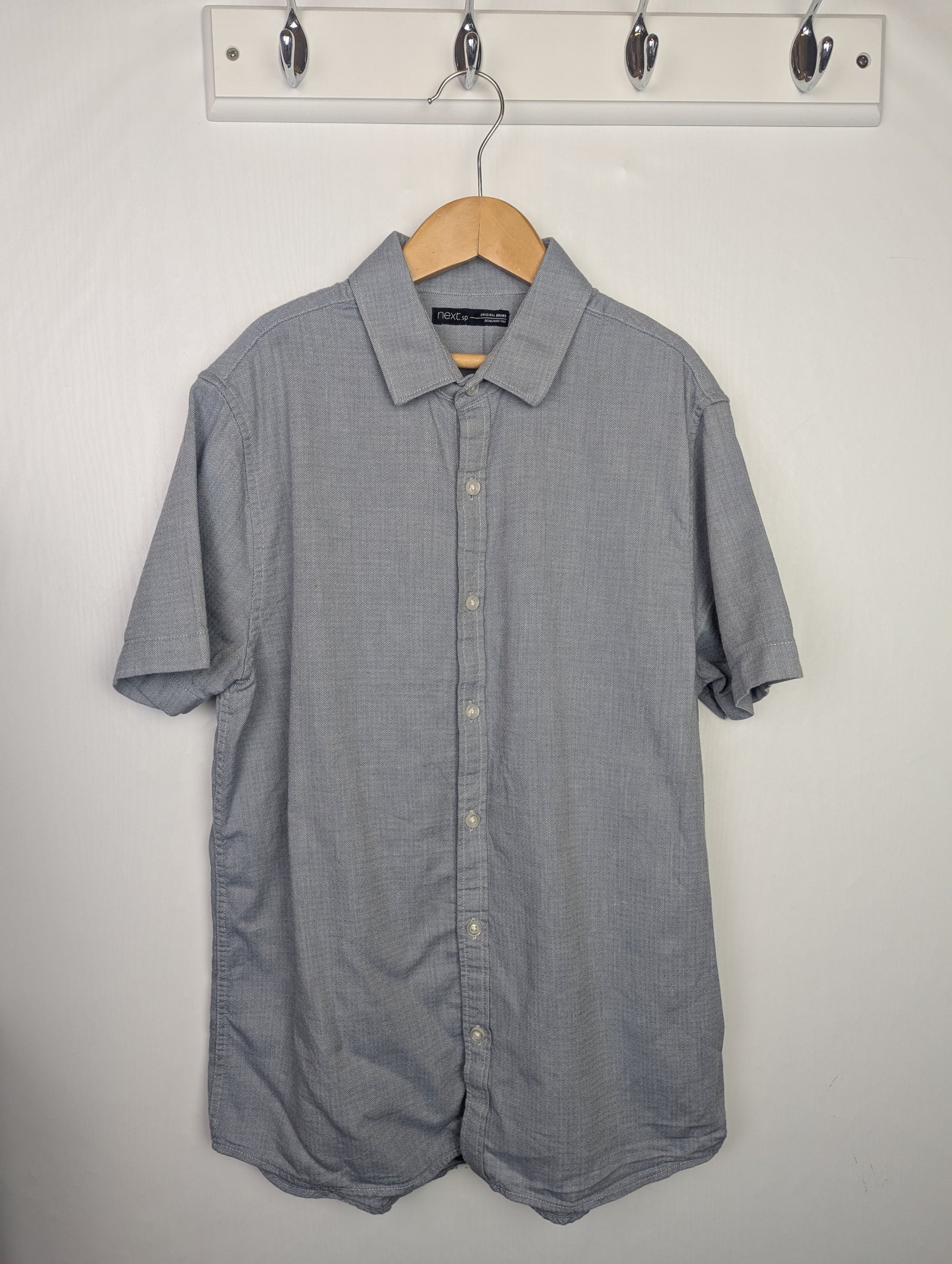 Next Grey Short Sleeve Shirt - Boys 12 Years - Little Ones Preloved. Second Hand Children's & Preloved Baby, Kids, Girls & Boys Clothes. UK online