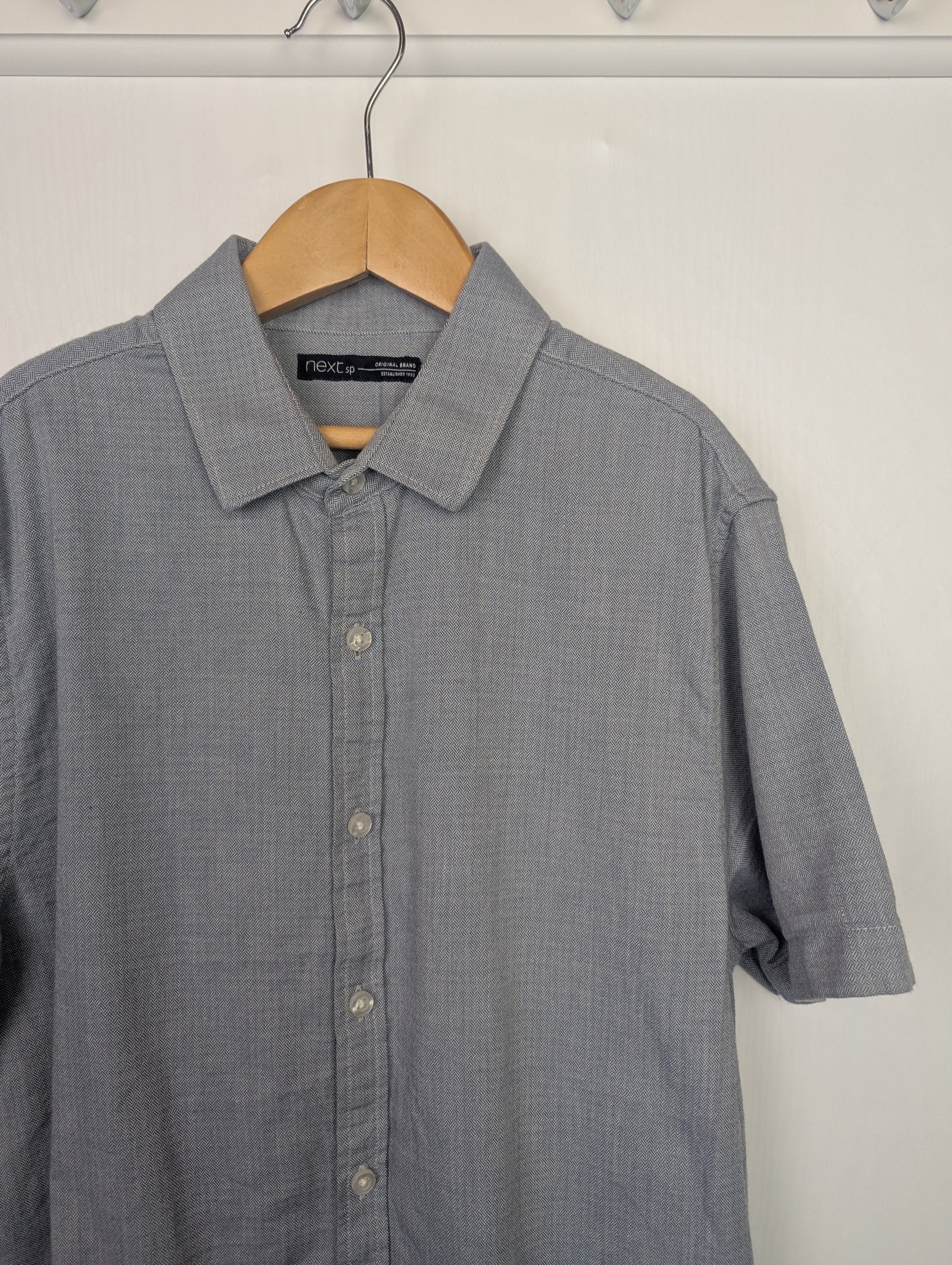 Next Grey Short Sleeve Shirt - Boys 12 Years - Little Ones Preloved. Second Hand Children's & Preloved Baby, Kids, Girls & Boys Clothes. UK online