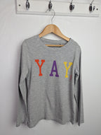 Next Grey Yay Top - Girls 7 Years - Little Ones Preloved. Second Hand Children's & Preloved Baby, Kids, Girls & Boys Clothes. UK online
