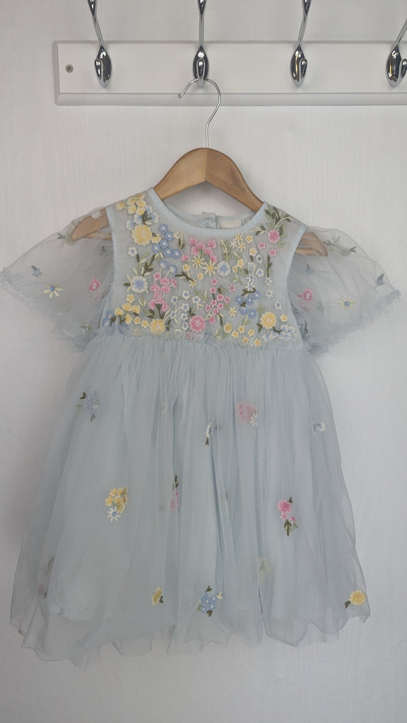 Next Light Blue Floral Party Dress - Girls 2-3 Years Next Used, Preloved, Preworn & Second Hand Baby, Kids & Children's Clothing UK Online. Cheap affordable. Brands including Next, Joules, Nutmeg Morrisons, TU, F&F, H&M.