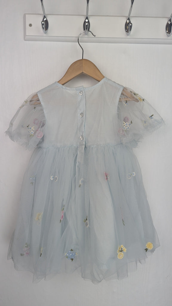 Next Light Blue Floral Party Dress - Girls 2-3 Years Next Used, Preloved, Preworn & Second Hand Baby, Kids & Children's Clothing UK Online. Cheap affordable. Brands including Next, Joules, Nutmeg Morrisons, TU, F&F, H&M.