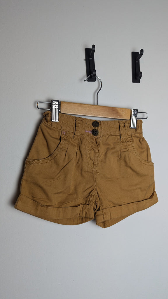 Next Light Brown Shorts - Girls 3-4 Years Little Ones Preloved Used, Preloved, Preworn & Second Hand Baby, Kids & Children's Clothing UK Online. Cheap affordable. Brands including Next, Joules, Nutmeg Morrisons, TU, F&F, H&M.