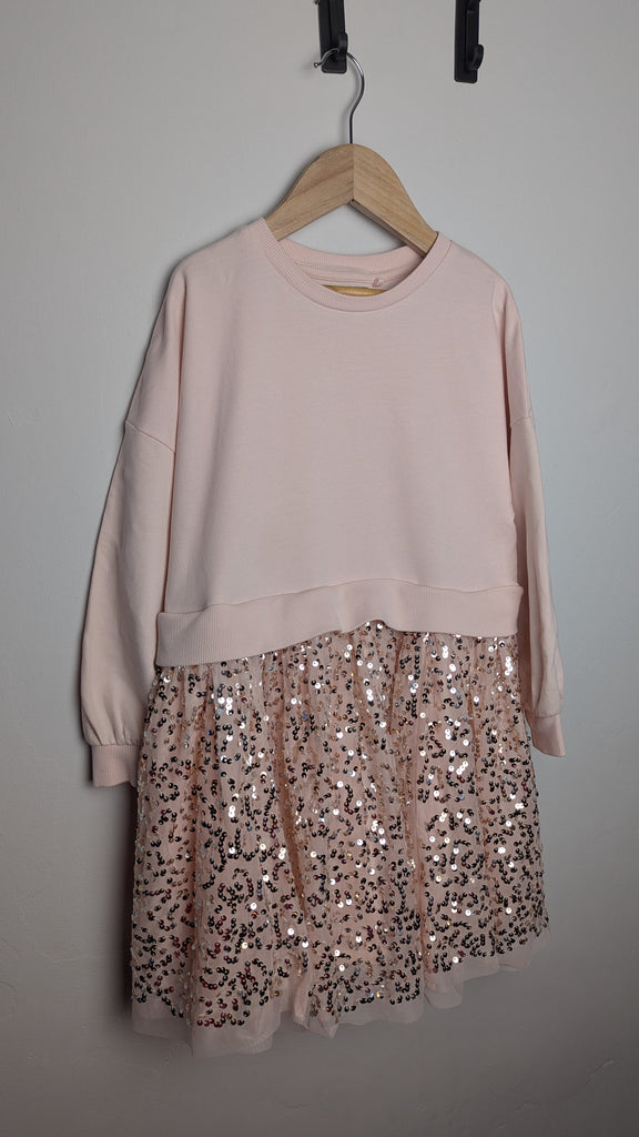 Next Light Pink & Rose Gold Sequin Dress - Girls 6 Years Little Ones Preloved Used, Preloved, Preworn & Second Hand Baby, Kids & Children's Clothing UK Online. Cheap affordable. Brands including Next, Joules, Nutmeg Morrisons, TU, F&F, H&M.