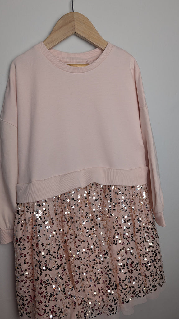 Next Light Pink & Rose Gold Sequin Dress - Girls 6 Years Little Ones Preloved Used, Preloved, Preworn & Second Hand Baby, Kids & Children's Clothing UK Online. Cheap affordable. Brands including Next, Joules, Nutmeg Morrisons, TU, F&F, H&M.