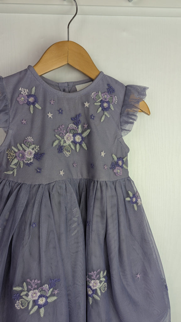 Next Lilac Floral Mesh Occasion Dress - Girls 12-18 Months Little Ones Preloved Used, Preloved, Preworn Baby, Girls & Boys Clothes. Kids & Children's second hand Clothing UK Online. Cheap affordable. Brands including Next, Joules, Nutmeg Morrisons, TU, F&F, H&M.