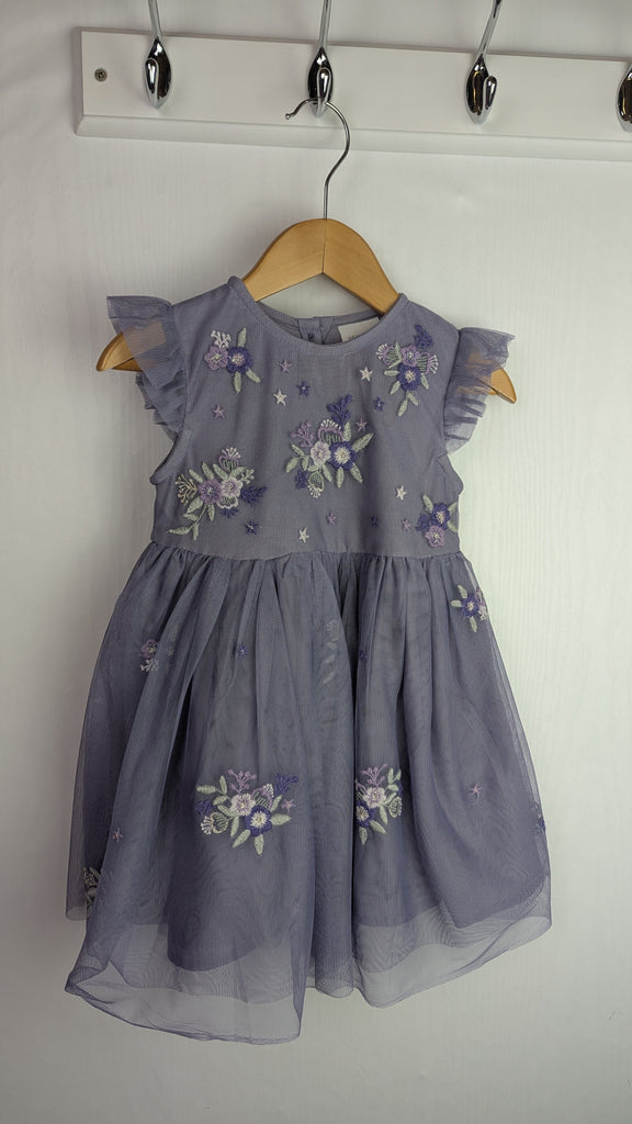 Next Lilac Floral Mesh Occasion Dress - Girls 12-18 Months Little Ones Preloved Used, Preloved, Preworn Baby, Girls & Boys Clothes. Kids & Children's second hand Clothing UK Online. Cheap affordable. Brands including Next, Joules, Nutmeg Morrisons, TU, F&F, H&M.