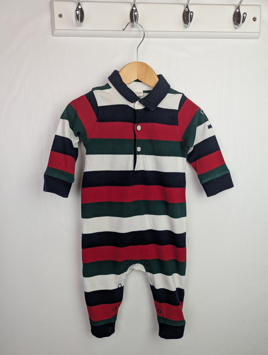 Next 'Little Man' Rugby Romper - Boys 6 - 9 Months - Little Ones Preloved. Second Hand Children's & Preloved Baby, Kids, Girls & Boys Clothes. UK online