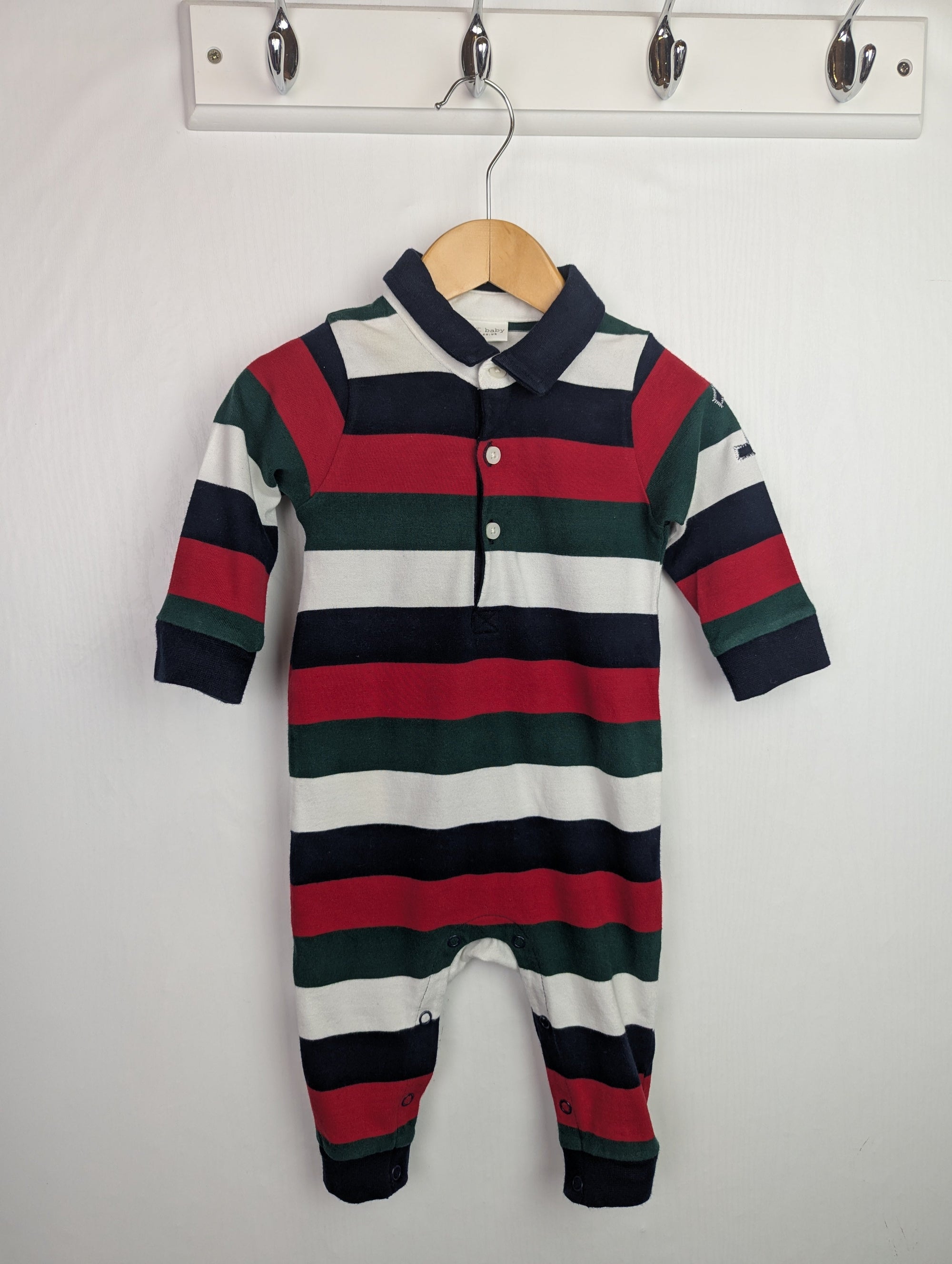Next 'Little Man' Rugby Romper - Boys 6 - 9 Months - Little Ones Preloved. Second Hand Children's & Preloved Baby, Kids, Girls & Boys Clothes. UK online