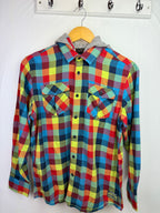Next Multi Plaid Hooded Shirt - Boys 13 Years - Little Ones Preloved. Second Hand Children's & Preloved Baby, Kids, Girls & Boys Clothes. UK online