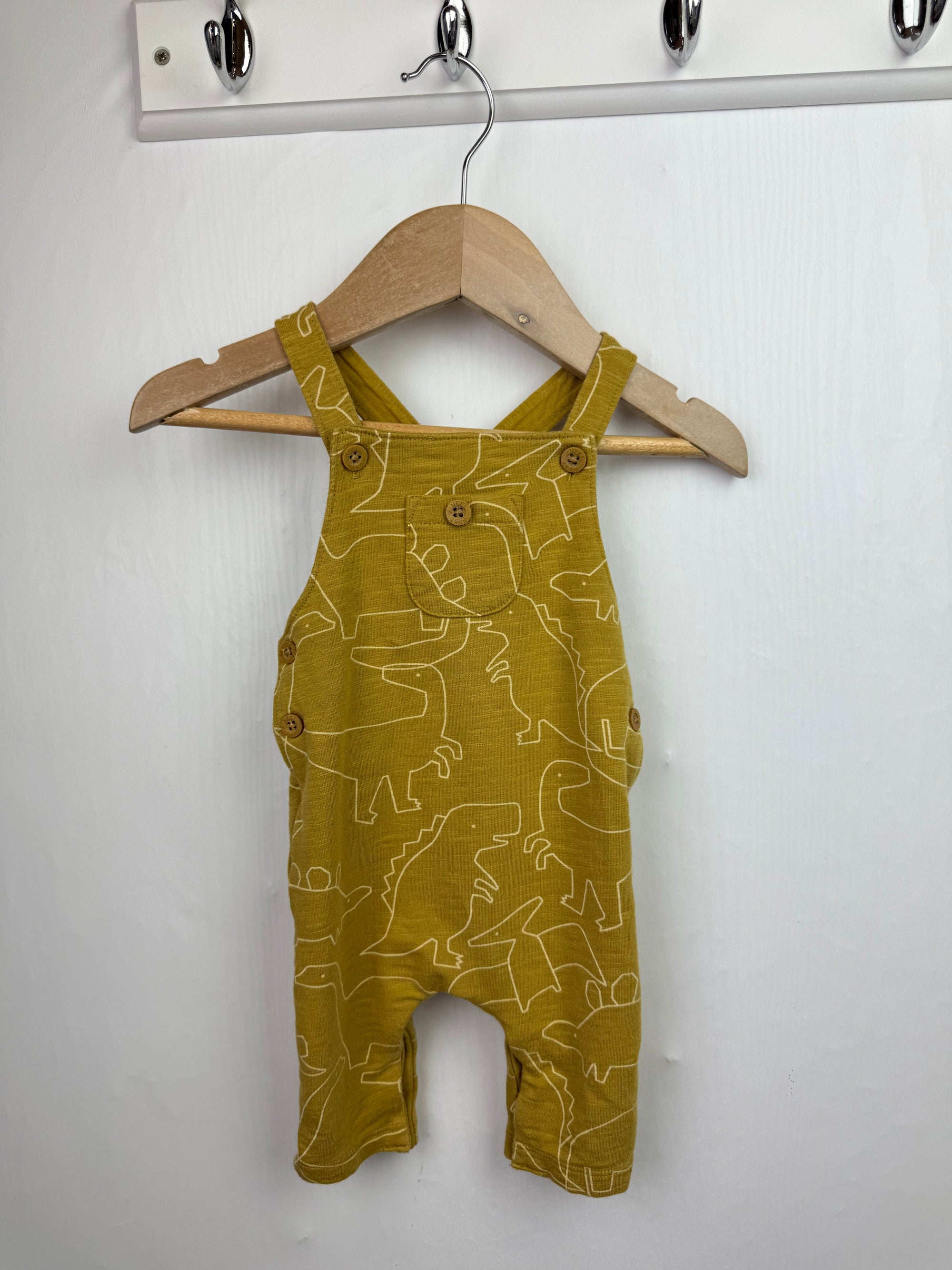 Next Mustard Dinosaur Romper - Boys 0 - 3 Months - Little Ones Preloved. Second Hand Children's & Preloved Baby, Kids, Girls & Boys Clothes. UK online