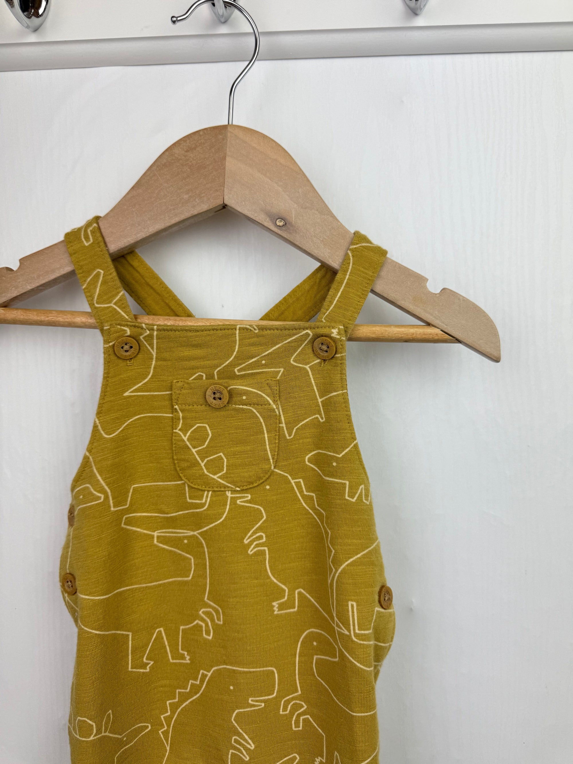 Next Mustard Dinosaur Romper - Boys 0 - 3 Months - Little Ones Preloved. Second Hand Children's & Preloved Baby, Kids, Girls & Boys Clothes. UK online