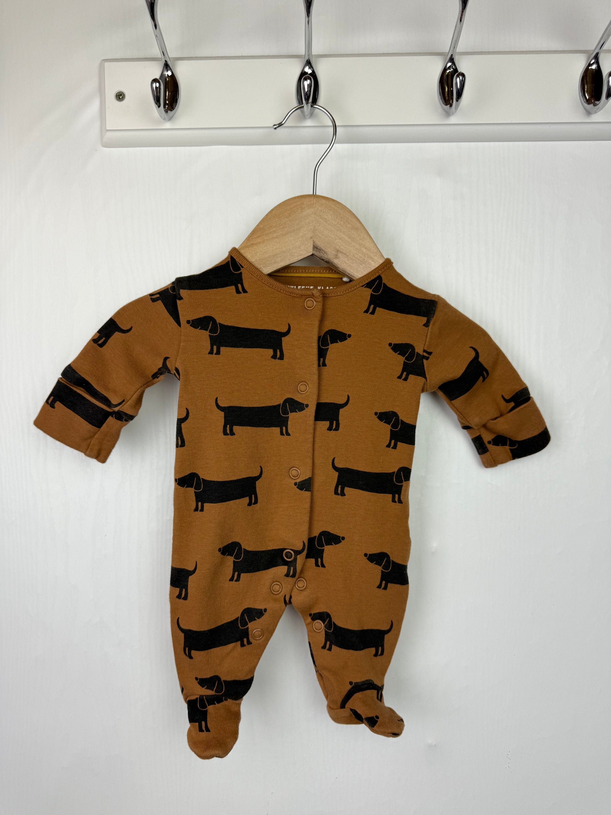 Next Myleene Klass Dachshund Sleepsuit - Unisex Newborn - Little Ones Preloved. Second Hand Children's & Preloved Baby, Kids, Girls & Boys Clothes. UK online