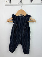 Next Navy Cord Romper - Baby Girls 0 - 1 Month - Little Ones Preloved. Second Hand Children's & Preloved Baby, Kids, Girls & Boys Clothes. UK online