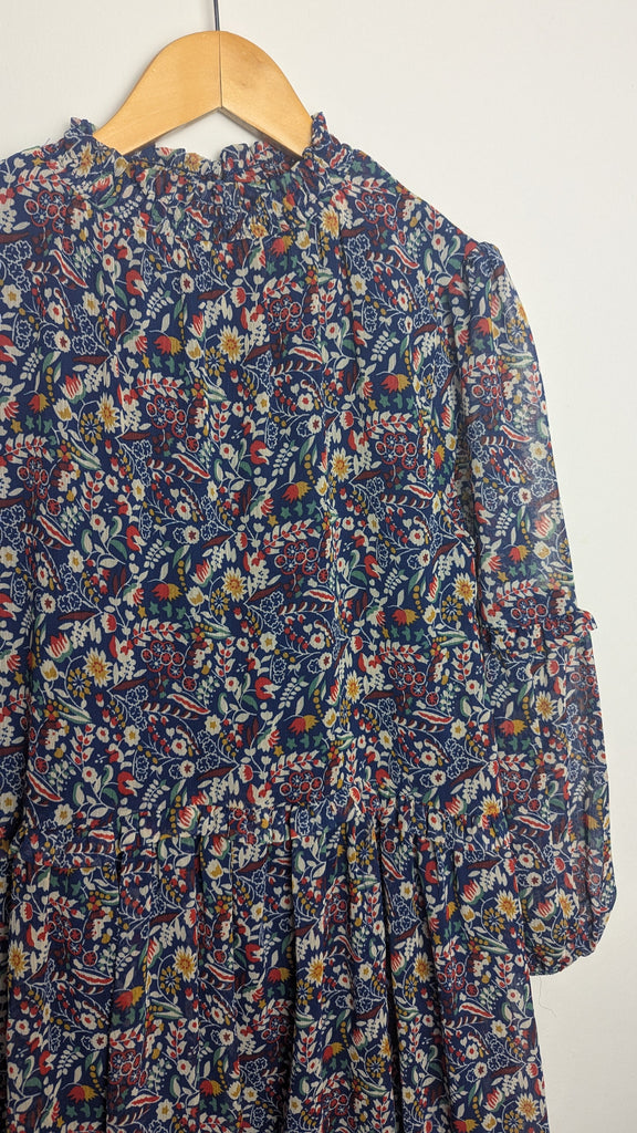 Next Navy & Floral Long Sleeve Dress - Girls 9 Years Little Ones Preloved Used, Preloved, Preworn & Second Hand Baby, Kids & Children's Clothing UK Online. Cheap affordable. Brands including Next, Joules, Nutmeg Morrisons, TU, F&F, H&M.