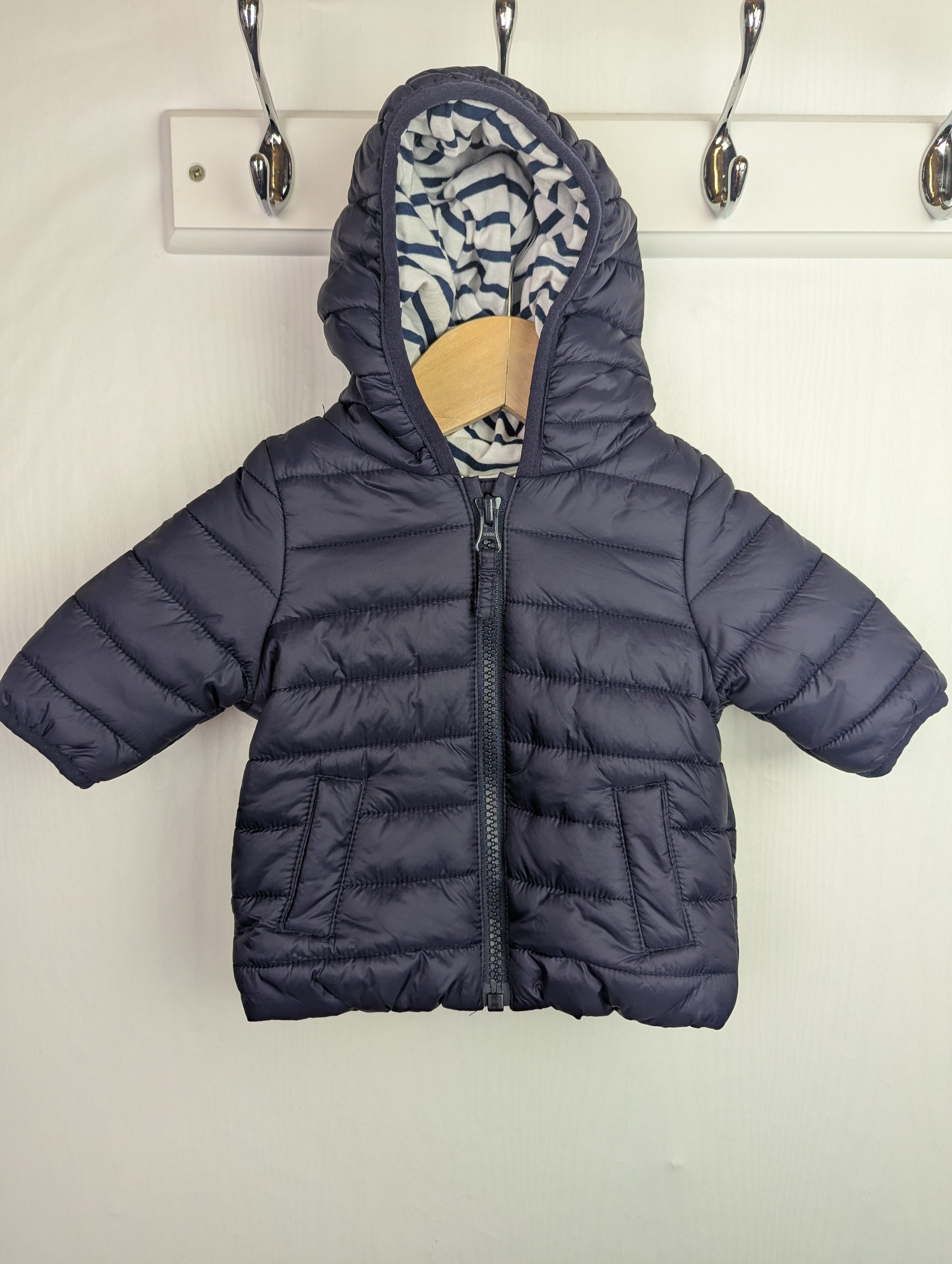 Next Navy Padded Jacket - Boys 0 - 1 Month - Little Ones Preloved. Second Hand Children's & Preloved Baby, Kids, Girls & Boys Clothes. UK online