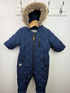 Next Navy Quilted Pramsuit - Baby Boys 3 - 6 Months - Little Ones Preloved. Second Hand Children's & Preloved Baby, Kids, Girls & Boys Clothes. UK online