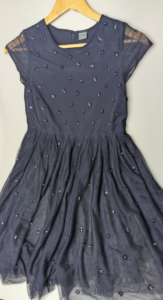 Next Navy Sequin Dress - Girls 11 Years Little Ones Preloved Used, Preloved, Preworn Baby, Girls & Boys Clothes. Kids & Children's second hand Clothing UK Online. Cheap affordable. Brands including Next, Joules, Nutmeg Morrisons, TU, F&F, H&M.