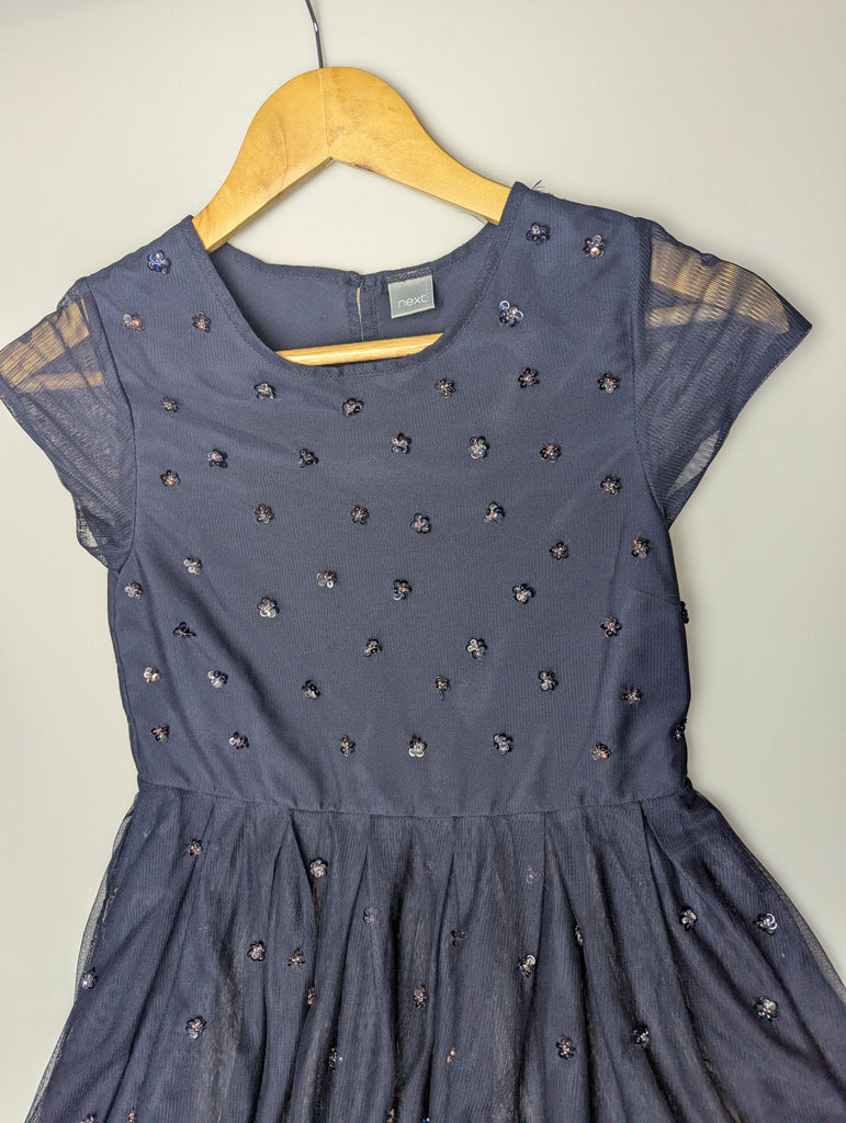 Next Navy Sequin Dress - Girls 11 Years Little Ones Preloved Used, Preloved, Preworn Baby, Girls & Boys Clothes. Kids & Children's second hand Clothing UK Online. Cheap affordable. Brands including Next, Joules, Nutmeg Morrisons, TU, F&F, H&M.