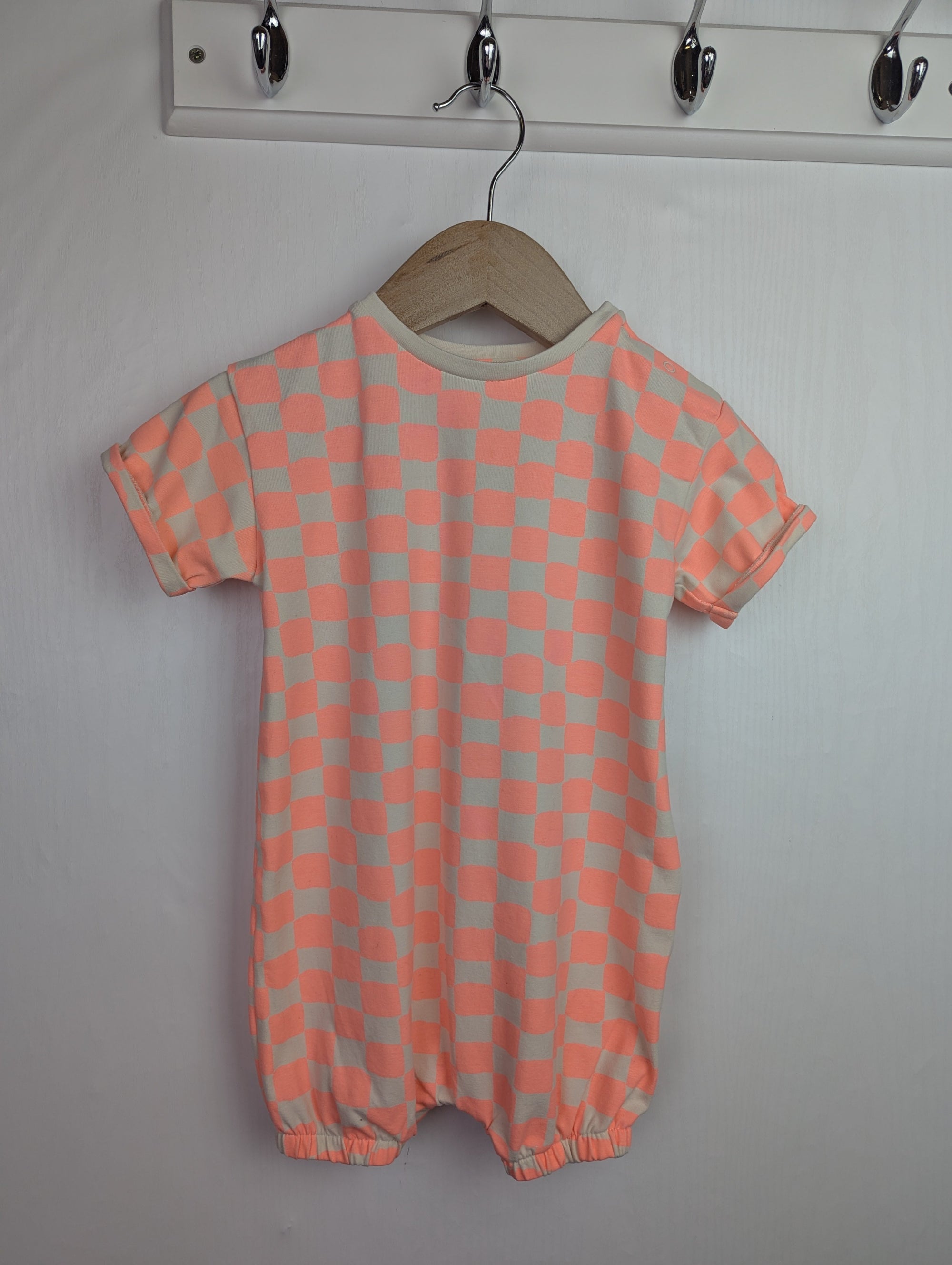 Next Orange Checked Romper - Boys 9 - 12 Months - Little Ones Preloved. Second Hand Children's & Preloved Baby, Kids, Girls & Boys Clothes. UK online