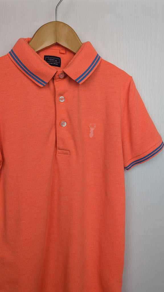 Next Orange Short Sleeve Polo Top - Boys 8 Years Little Ones Preloved Used, Preloved, Preworn & Second Hand Baby, Kids & Children's Clothing UK Online. Cheap affordable. Brands including Next, Joules, Nutmeg Morrisons, TU, F&F, H&M.