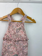 Next Pink Cord Floral Dungarees - Girls 0 - 1 Month - Little Ones Preloved. Second Hand Children's & Preloved Baby, Kids, Girls & Boys Clothes. UK online