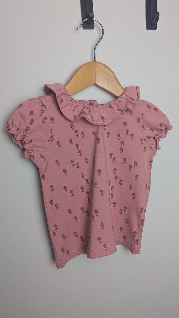 Next Pink Floral Collar Top - Girls 3-6 Months Little Ones Preloved Used, Preloved, Preworn & Second Hand Baby, Kids & Children's Clothing UK Online. Cheap affordable. Brands including Next, Joules, Nutmeg Morrisons, TU, F&F, H&M.