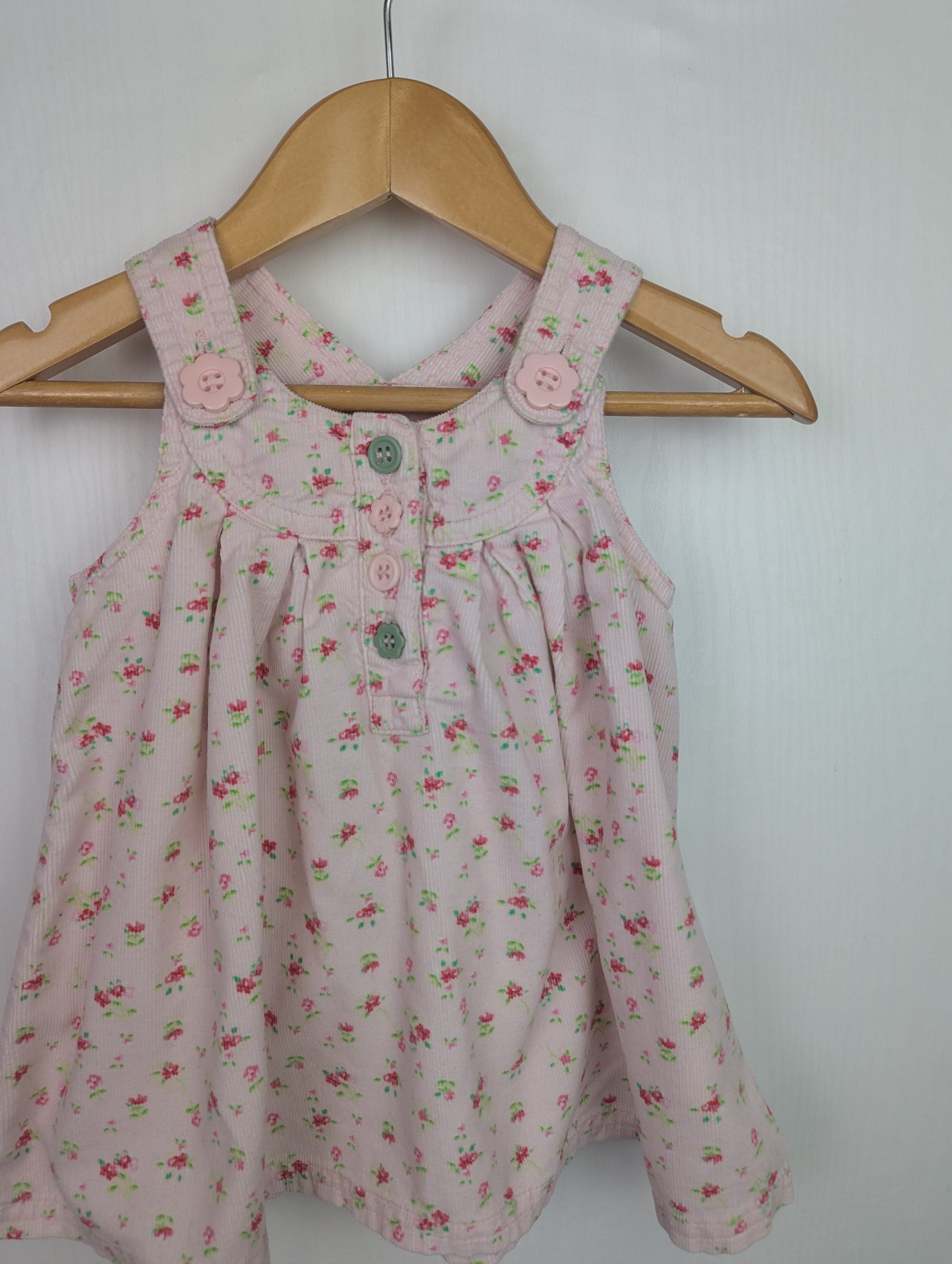 Next Pink Floral Cord Dress - Baby Girls 3 - 6 Months - Little Ones Preloved. Second Hand Children's & Preloved Baby, Kids, Girls & Boys Clothes. UK online