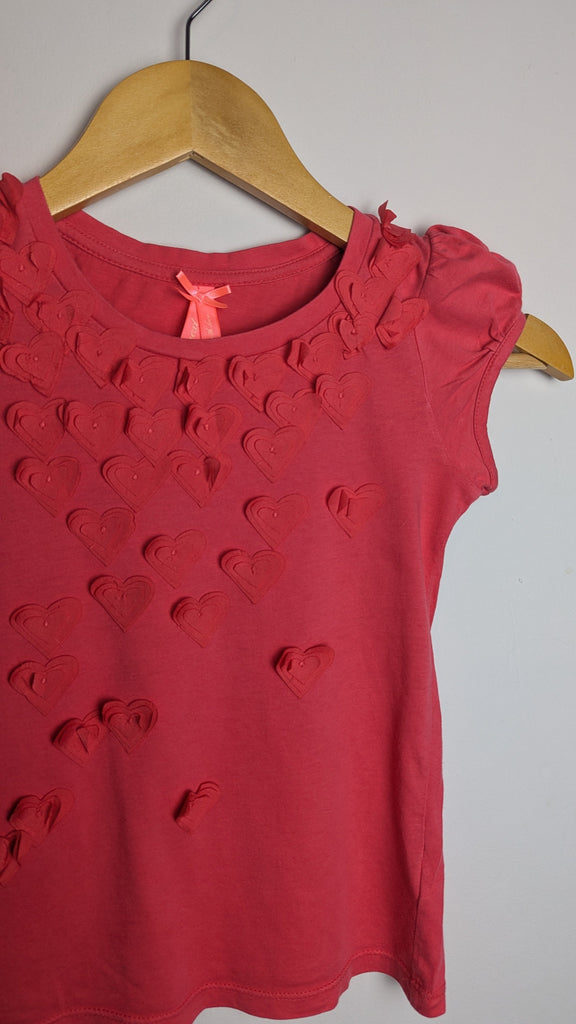 Next Pink Heart Short Sleeve Top - Girls 6 Years Little Ones Preloved Used, Preloved, Preworn & Second Hand Baby, Kids & Children's Clothing UK Online. Cheap affordable. Brands including Next, Joules, Nutmeg Morrisons, TU, F&F, H&M.