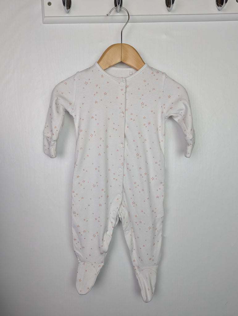 Next Pink Star Sleepsuit - Girls 0-3 Months Little Ones Preloved Used, Preloved, Preworn Baby, Girls & Boys Clothes. Kids & Children's second hand Clothing UK Online. Cheap affordable. Brands including Next, Joules, Nutmeg Morrisons, TU, F&F, H&M.