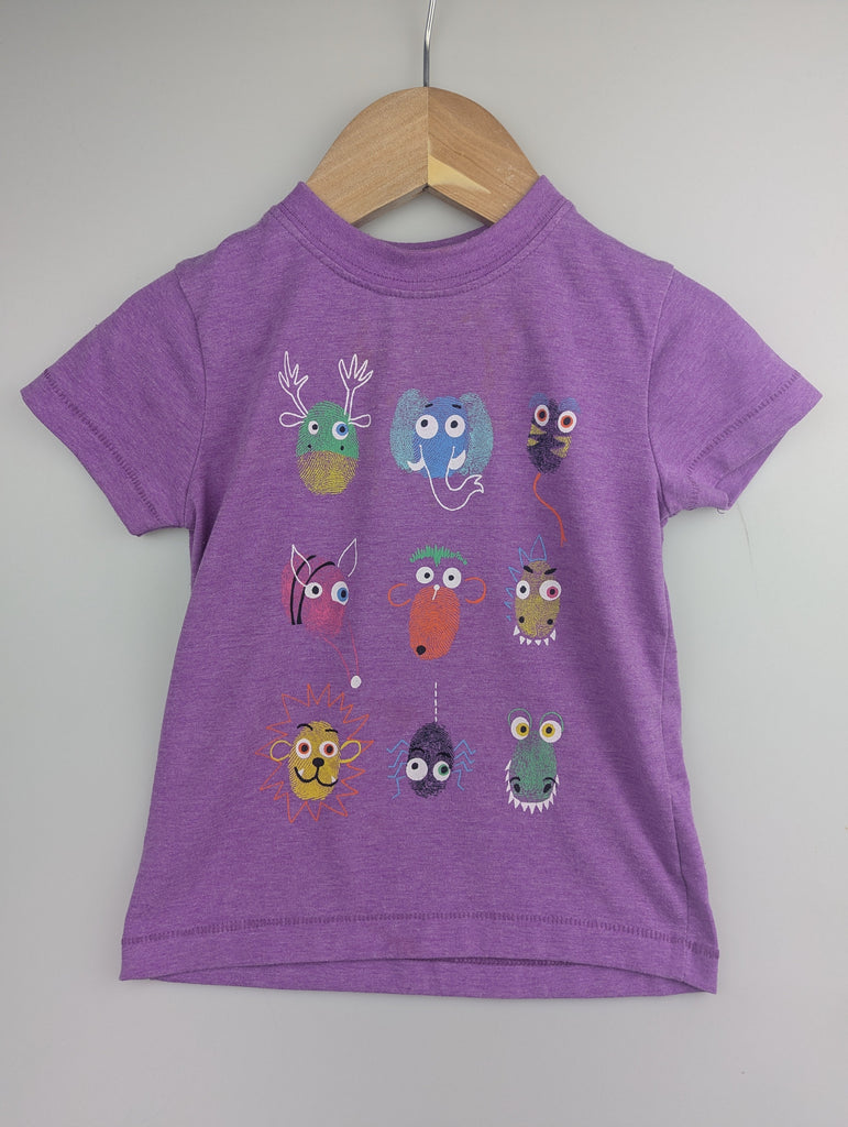 Next Purple Animals Top - Unisex 9-12 Months Little Ones Preloved Used, Preloved, Preworn Baby, Girls & Boys Clothes. Kids & Children's second hand Clothing UK Online. Cheap affordable. Brands including Next, Joules, Nutmeg Morrisons, TU, F&F, H&M.