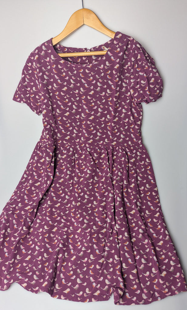 Next Purple Bird Dress - Girls 9 Years Little Ones Preloved Used, Preloved, Preworn Baby, Girls & Boys Clothes. Kids & Children's second hand Clothing UK Online. Cheap affordable. Brands including Next, Joules, Nutmeg Morrisons, TU, F&F, H&M.