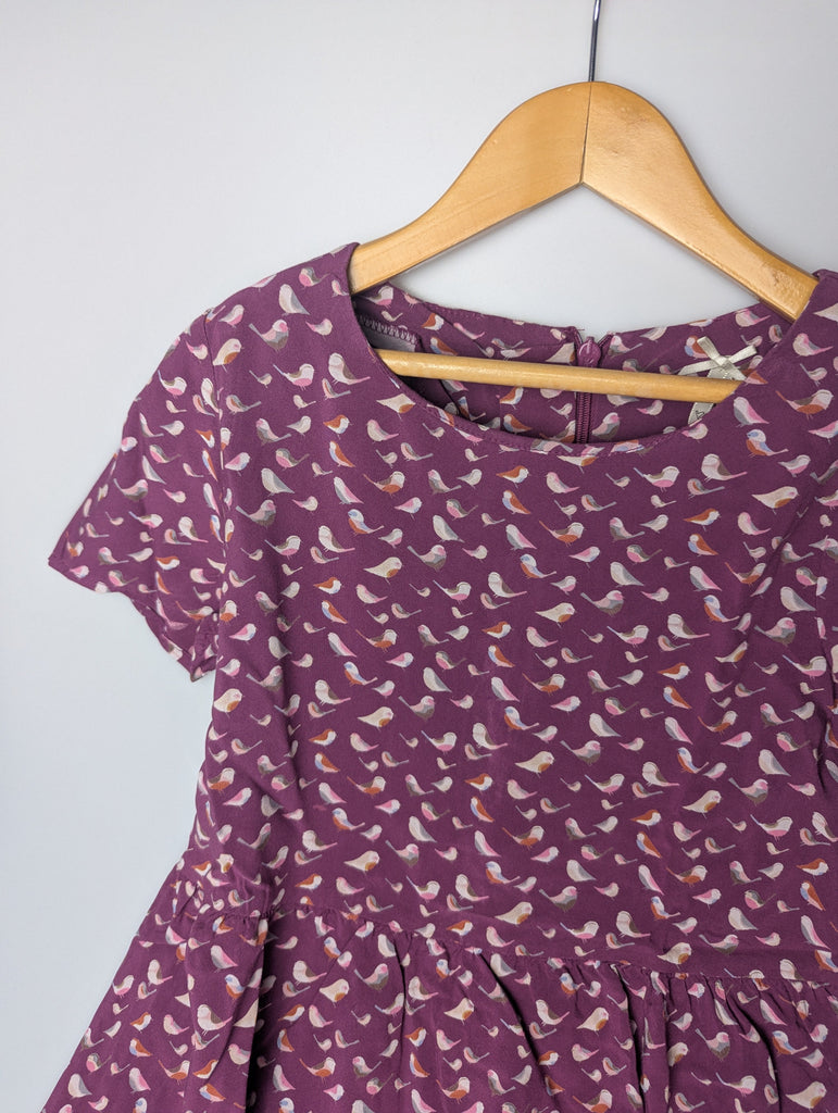 Next Purple Bird Dress - Girls 9 Years Little Ones Preloved Used, Preloved, Preworn Baby, Girls & Boys Clothes. Kids & Children's second hand Clothing UK Online. Cheap affordable. Brands including Next, Joules, Nutmeg Morrisons, TU, F&F, H&M.