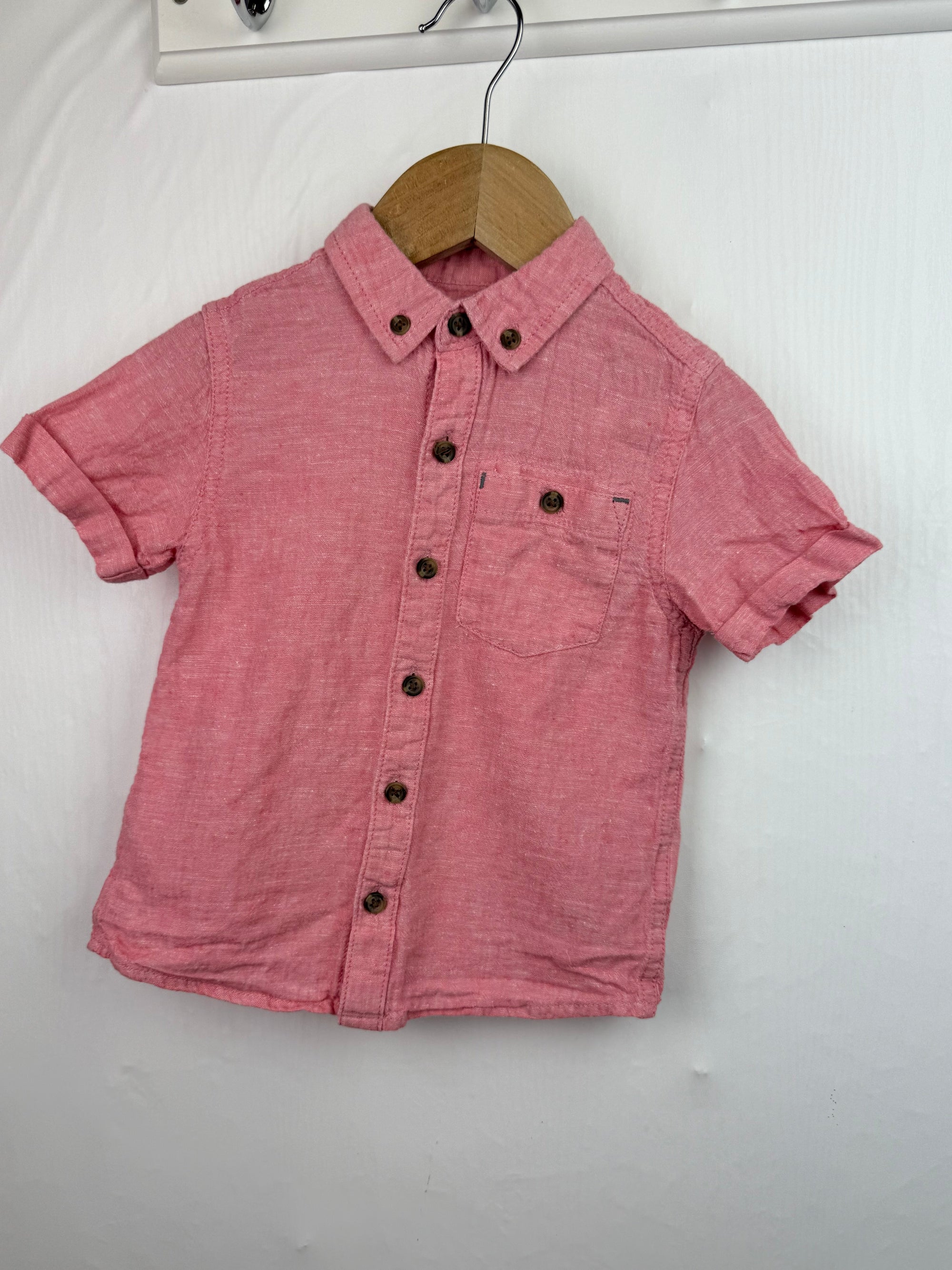Next Red Cotton & Linen Shirt - Boys 18 - 24 Months - Little Ones Preloved. Second Hand Children's & Preloved Baby, Kids, Girls & Boys Clothes. UK online