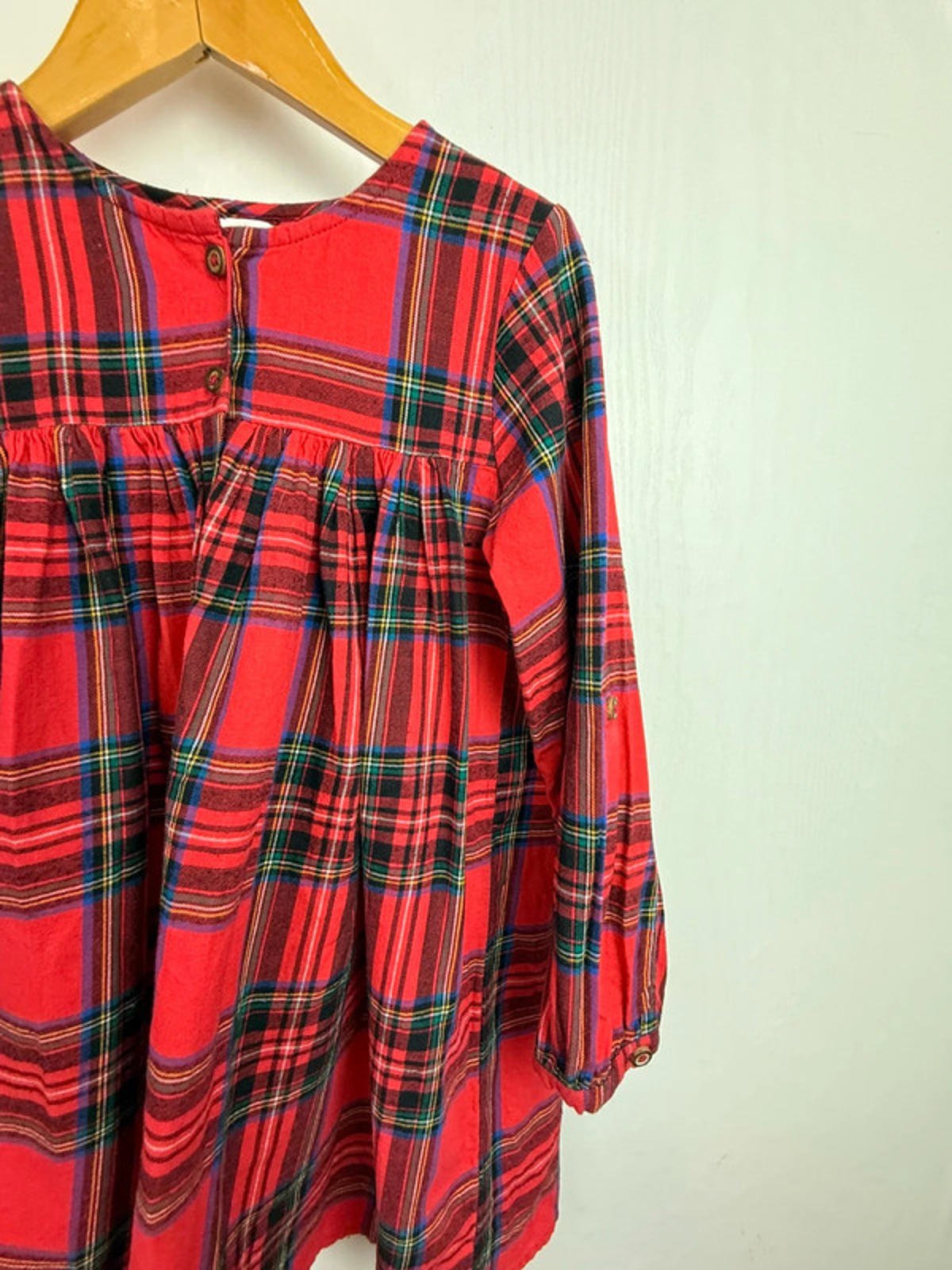 Next Red Plaid Long Sleeve Dress - Girls 4 - 5 Years - Little Ones Preloved. Second Hand Children's & Preloved Baby, Kids, Girls & Boys Clothes. UK online