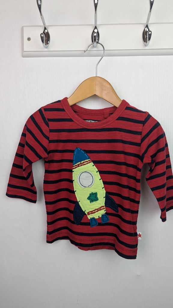 Next Red Striped Rocket Top - Boys 3-6 Months Next Used, Preloved, Preworn & Second Hand Baby, Kids & Children's Clothing UK Online. Cheap affordable. Brands including Next, Joules, Nutmeg Morrisons, TU, F&F, H&M.