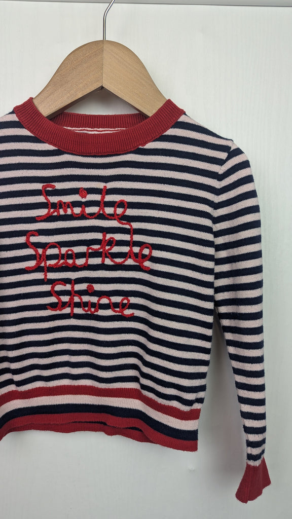 Next Smile Sparkle Shine Striped Jumper - Girls 3 Years Next Used, Preloved, Preworn & Second Hand Baby, Kids & Children's Clothing UK Online. Cheap affordable. Brands including Next, Joules, Nutmeg Morrisons, TU, F&F, H&M.