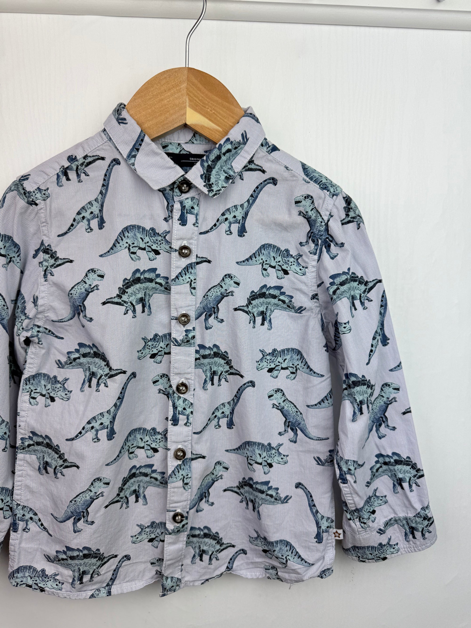 Next Striped Dinosaur Long Sleeve Shirt - Boys 2 - 3 Years - Little Ones Preloved. Second Hand Children's & Preloved Baby, Kids, Girls & Boys Clothes. UK online