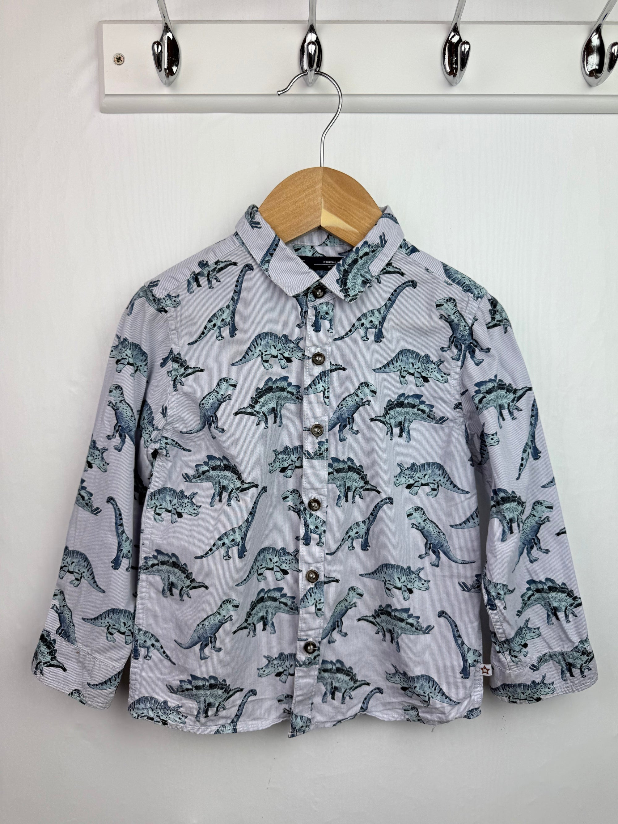 Next Striped Dinosaur Long Sleeve Shirt - Boys 2 - 3 Years - Little Ones Preloved. Second Hand Children's & Preloved Baby, Kids, Girls & Boys Clothes. UK online