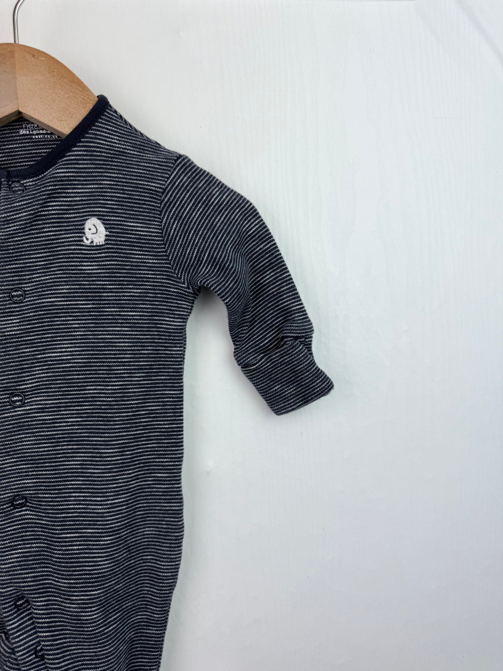 Next Striped Sleepsuit - Boys 0 - 3 Months - Little Ones Preloved. Second Hand Children's & Preloved Baby, Kids, Girls & Boys Clothes. UK online