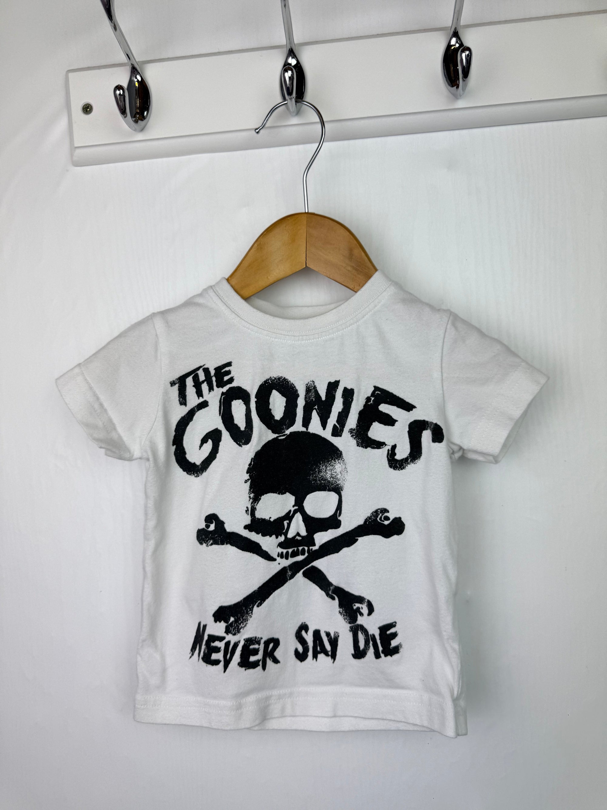 Next The Goonies White Top - Boys 3 - 6 Months - Little Ones Preloved. Second Hand Children's & Preloved Baby, Kids, Girls & Boys Clothes. UK online