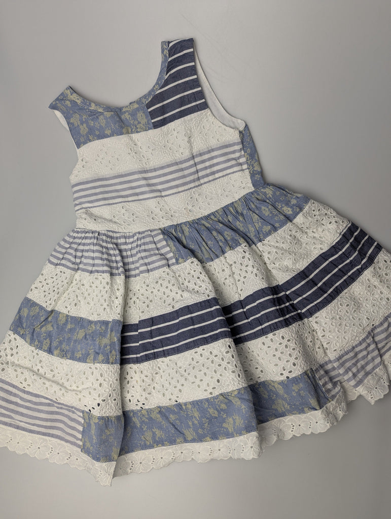 Next White & Blue Dress - Girls 18-24 Months Little Ones Preloved Used, Preloved, Preworn Baby, Girls & Boys Clothes. Kids & Children's second hand Clothing UK Online. Cheap affordable. Brands including Next, Joules, Nutmeg Morrisons, TU, F&F, H&M.