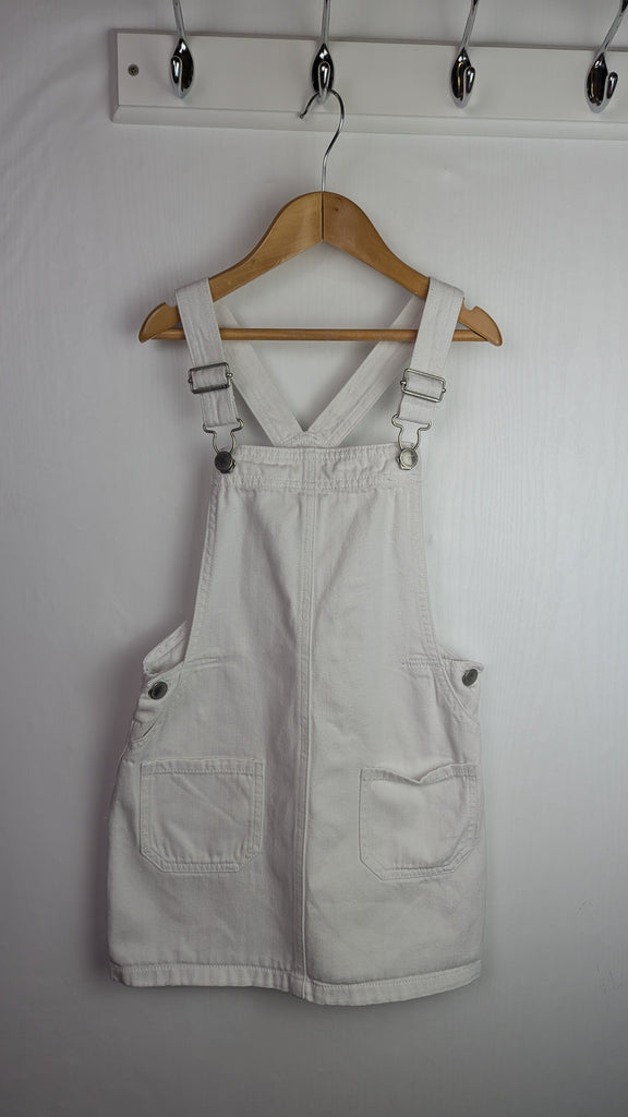 Next White Denim Dungaree Dress - Girls 7 Years Little Ones Preloved Used, Preloved, Preworn Baby, Girls & Boys Clothes. Kids & Children's second hand Clothing UK Online. Cheap affordable. Brands including Next, Joules, Nutmeg Morrisons, TU, F&F, H&M.