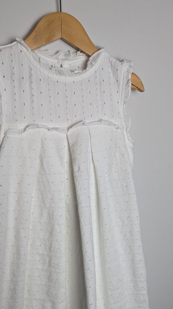 Next White Eyelet Long Lined Dress - Girls 6 Years Little Ones Preloved Used, Preloved, Preworn & Second Hand Baby, Kids & Children's Clothing UK Online. Cheap affordable. Brands including Next, Joules, Nutmeg Morrisons, TU, F&F, H&M.