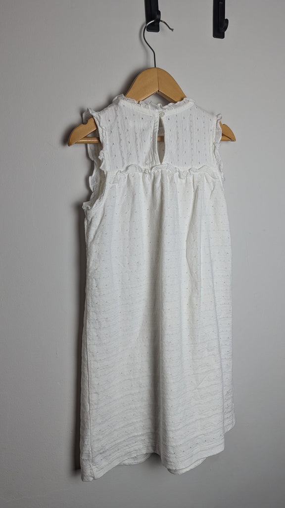 Next White Eyelet Long Lined Dress - Girls 6 Years Little Ones Preloved Used, Preloved, Preworn & Second Hand Baby, Kids & Children's Clothing UK Online. Cheap affordable. Brands including Next, Joules, Nutmeg Morrisons, TU, F&F, H&M.