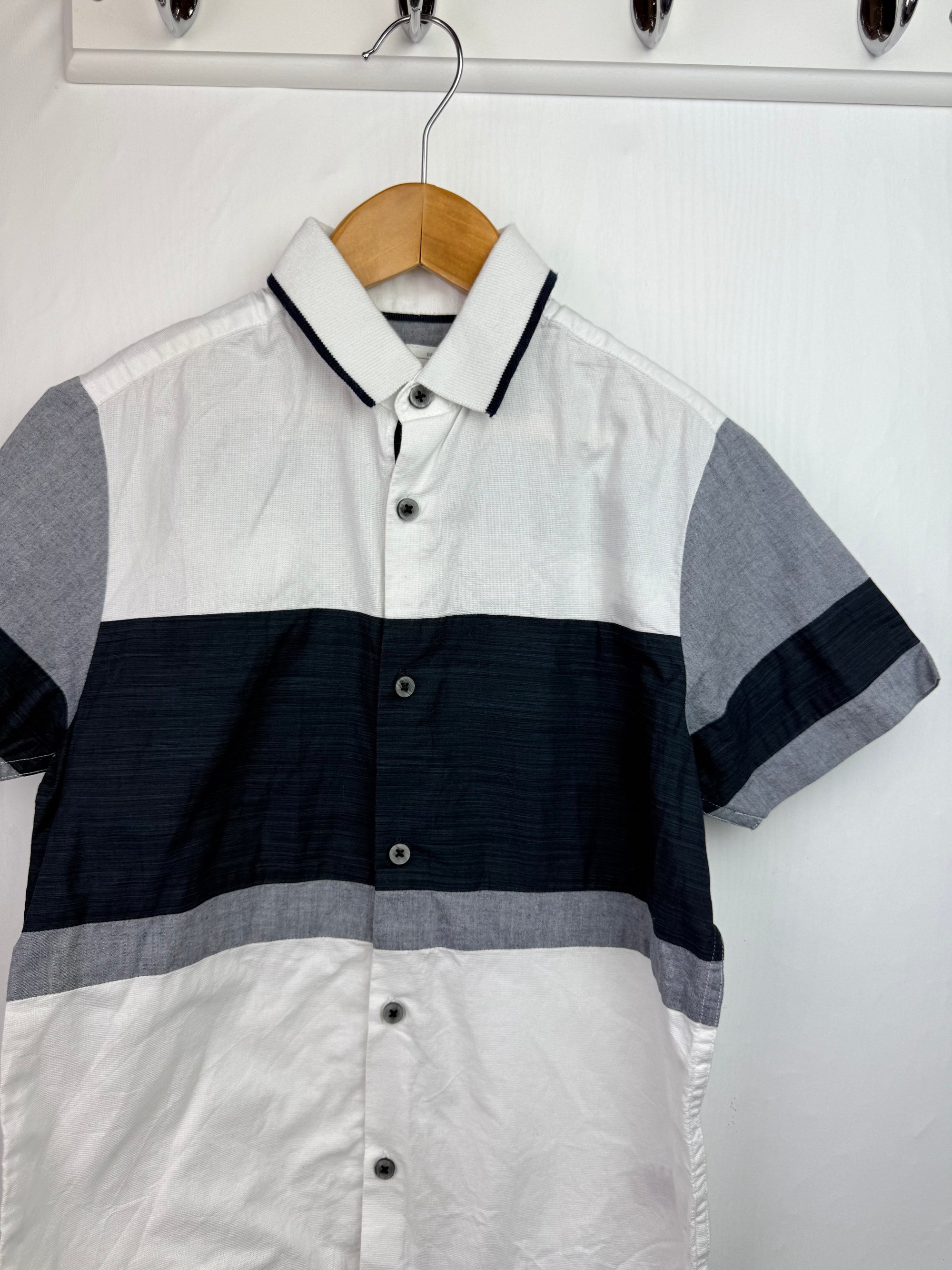 Next White & Grey Striped Shirt - Boys 8 Years - Little Ones Preloved. Second Hand Children's & Preloved Baby, Kids, Girls & Boys Clothes. UK online