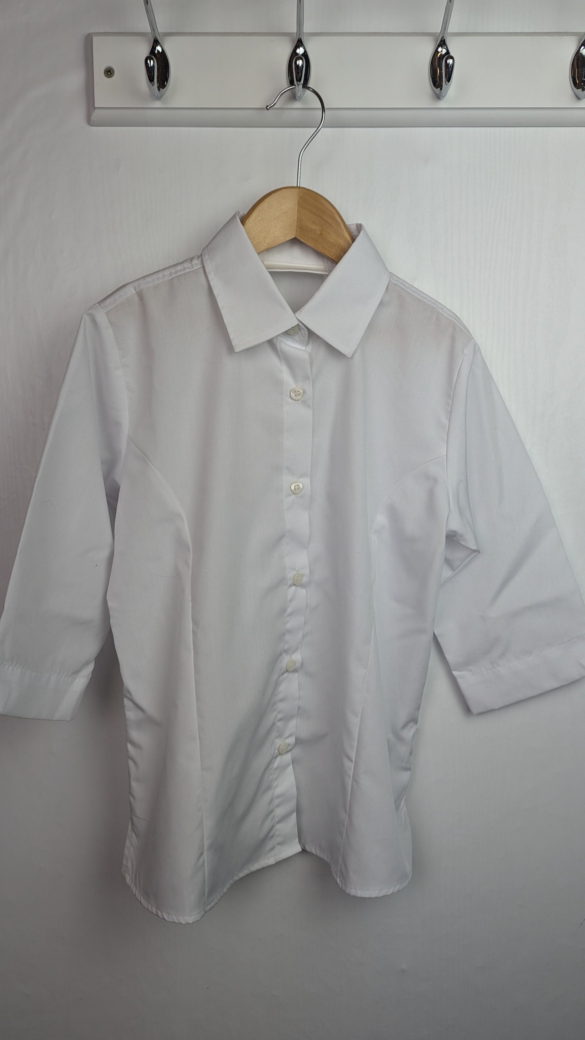 Next White School Cropped Sleeve Blouse - Girls 10 Years - Little Ones Preloved. Second Hand Children's & Preloved Baby, Kids, Girls & Boys Clothes. UK online