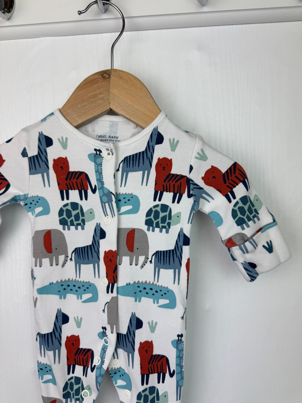 Next Zoo Animals Sleepsuit - Boys Newborn - Little Ones Preloved. Second Hand Children's & Preloved Baby, Kids, Girls & Boys Clothes. UK online