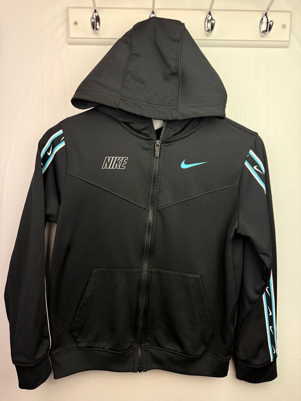 Nike Black & Blue Zip Hoodie - Boys 11 - 13 Years - Little Ones Preloved. Second Hand Children's & Preloved Baby, Kids, Girls & Boys Clothes. UK online